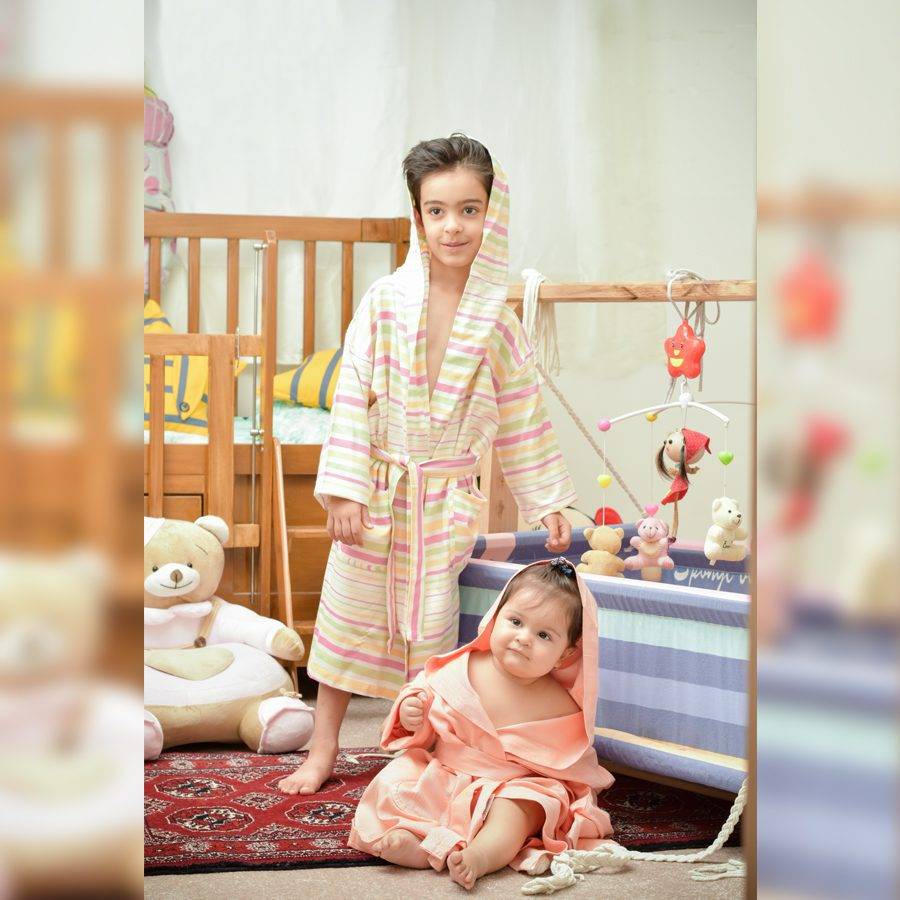 حوله بچگانه تن پوش نخی ابراهیمی یزدی مدل چهارخانه