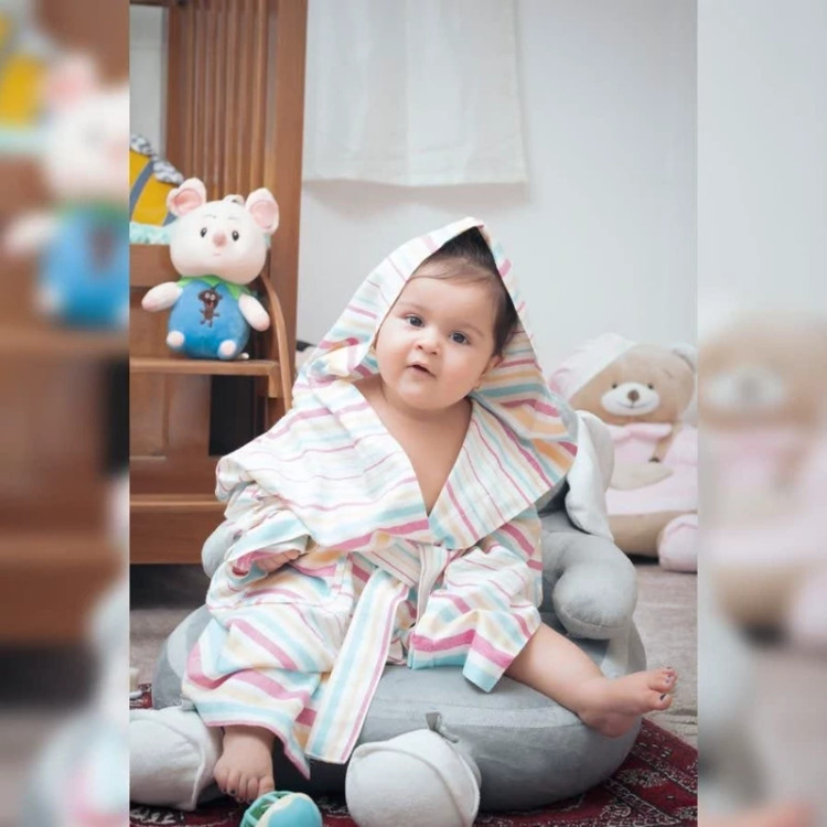 حوله بچگانه تن پوش نخی ابراهیمی یزدی مدل چهارخانه
